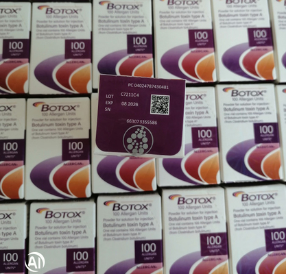 100Units Allergan For Face Lift Injection Przeciwdziałanie starzeniu Cienkie mięśnie Masseter Usunąć zmarszczki