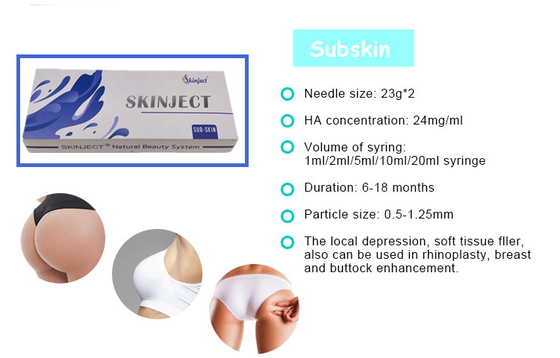 24 mg/ml Niekchirurgiczny Wypełniacz do Powiększania Piersi Czystym Kwasem Hialuronowym