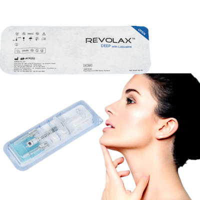 1.1ml wypełniacza tkankowego Revolax Deep HA do głębokich zmarszczek mimicznych, dodający objętości ustom