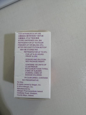 Zmarszczki usuwające toksynę botulinową Allergan do twarzy zastrzyków