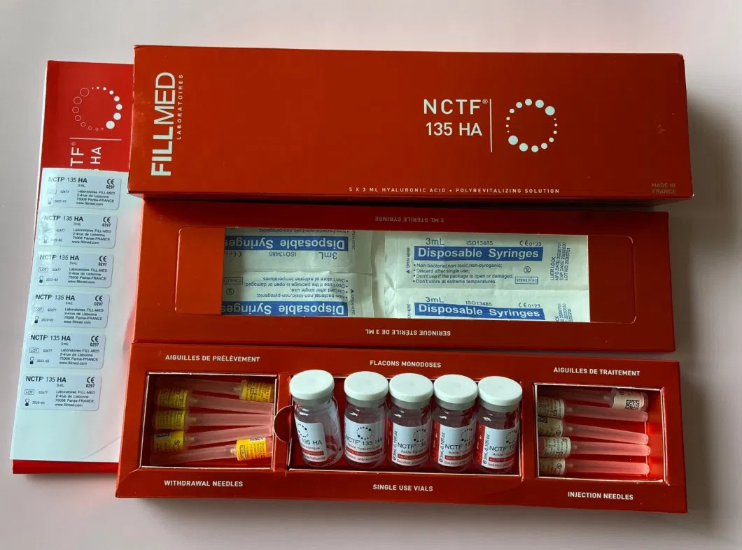 Wypełniony Nctf 135ha Mezoterapia Wstrzykiwacz wzmacniacz skóry do odwrócenia wieku Energizer Filorga anty starzenie usuwają zmarszczki